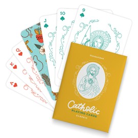 Playing Cards Catholic Themed, Card Deck as Catholic Gifts, Playing Cards Themed with Bonus Magnetic Box, Cool Playing Cards with Colorful Portraits of the Holy Spirit, the Holy Family, and the Saints