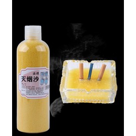 Magic Ashtray Sand,Smokeless Outdoor Ashtray with Ash Tray Sand - Instant Smoke Adsorption, Clean Ashtray, Reduce Second-Hand Smoke, Prevent Soot Falling,Air Freshener(300g) (Yellow)