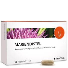 Medicom - Milk Thistle Capsules 170 mg, High-Quality Extract with 80% Silymarin, Support for Liver and Core of the Body, Protection Against Oxidative Stress, Vegan - 60 Capsules