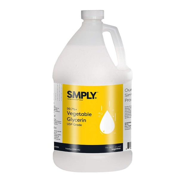 SMPLY. 99.7% Pure USP Food Grade Vegetable Glycerin for Skin, Soap, and More, 1 Gallon