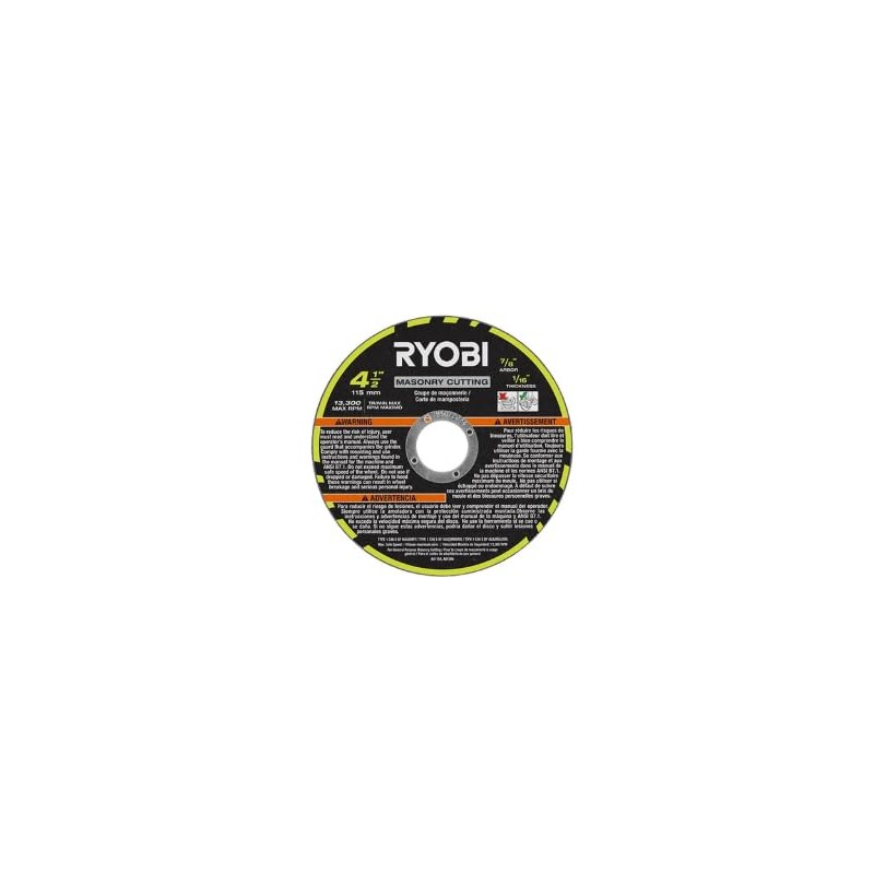 RYOBI 4-1/2" Masonry Cutting Wheel Silicon Carbide