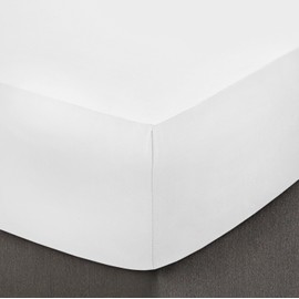 200 Thread Count Cotton Fitted Sheet 30CM/12 Inch, King - White