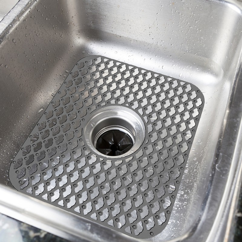 Silicone Sink Protector Folding Non Slip Sink Mat Rear Drain