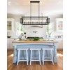 JWLUYN 6-Light Black and Gold Kitchen Island Lighting: 44 Inch