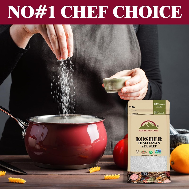 Himalayan Chef Kosher Sea Salt, Fine Grain Kosher Salt, Replacement