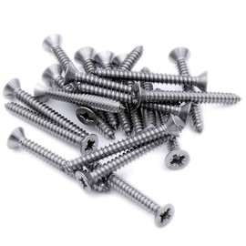 No.6 x 0.25 (3.5mm x 6.5mm) Pozi Countersunk Self-Tapping Screw - Stainless Steel (A2) (Pack of 20)