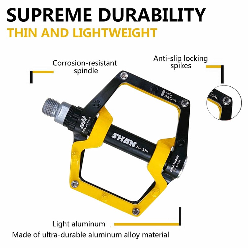 Bicycle Pedals-Aluminium Alloy Bicycle Pedals-Mountain Bike Pedals with Removable Non-Slip