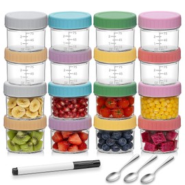 Accguan 16Pack Glass Baby Food Storage Containers, 4oz Glass Baby Food Jars