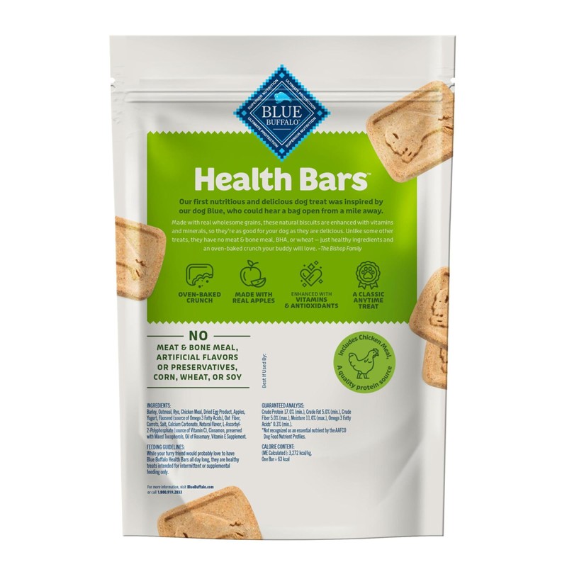 Blue Buffalo Health Bars Crunchy Dog Biscuits, Oven-Baked with Natural