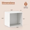 Giantex 4-Cube Bookcase, Stackable White Cube Storage Organizer w/Open Bookshelf,