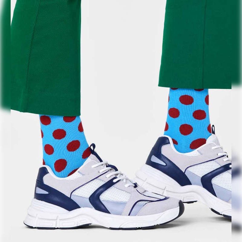 Happy Socks Unisex Large Dot Printed Socks, Colourful, UK 7-12,