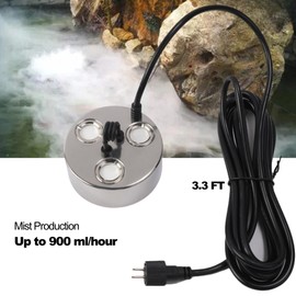 RQG Ultrasonic Fogger, 3 Head Mist Maker Fogger, Air-Cooled Ultrasonic Mister Fog Maker for Water Garden Fountain Pool Pond Fogger Greenhouse, with Power Transformer & Buoy