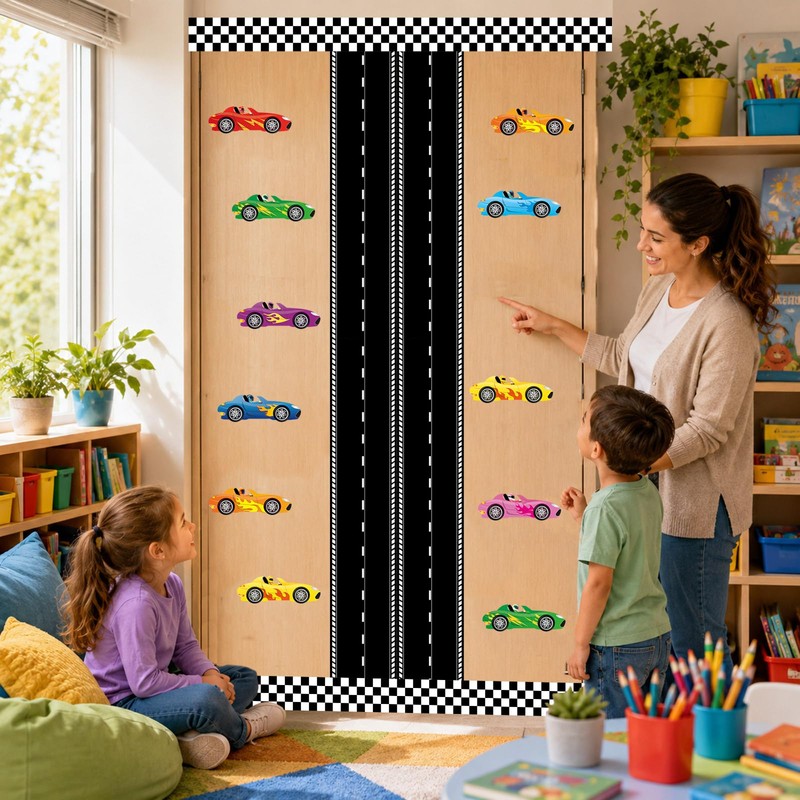 4 Rolls Racing Car Theme Bulletin Board Border Set Race