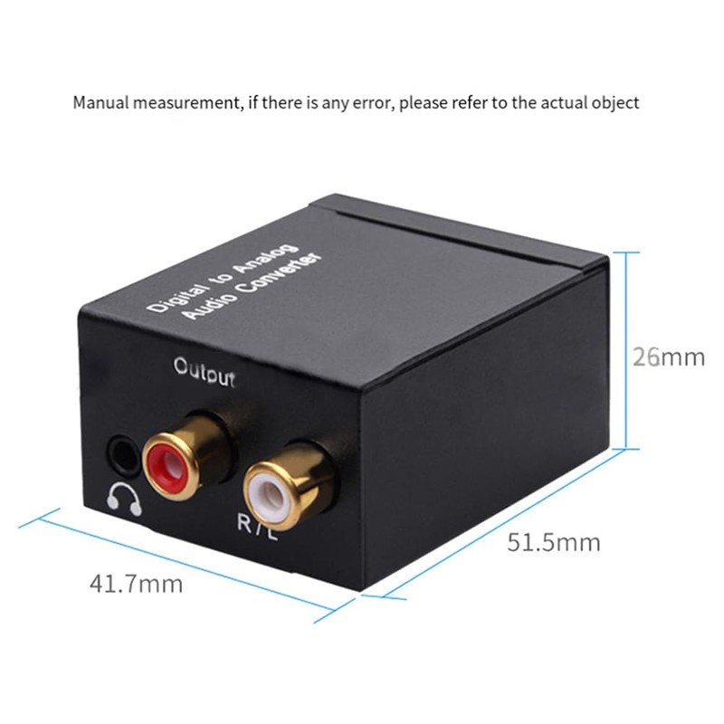 Dpaaoyer Digital Audio Decoder 3.5mm Jack Coaxial Optical Fiber Digital