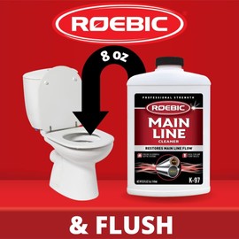 Roebic Main Line Cleaner - Exclusive Bacteria Digests Paper, Fats, and Grease in Sewer.