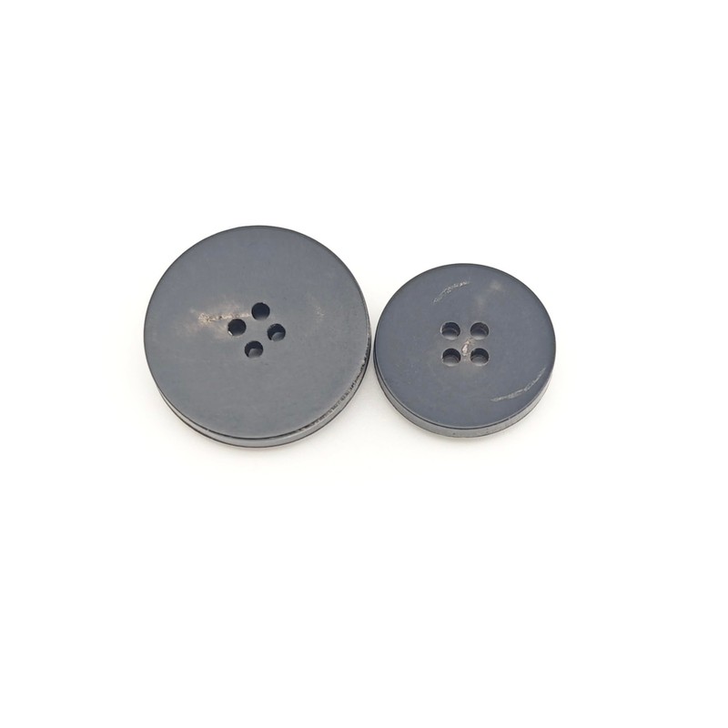 20/25mm Blackened Horn Buttons - Crescent Moon Buttons for Suede
