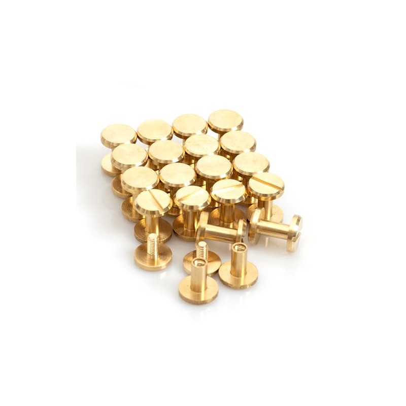Brass Chicago Screws 10×4×8mm 20Pack Rivets Bookbinding Stud Screws Nail