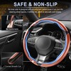 Amiss 3pcs Carbon Fiber Anti-Skid Steering Wheel Cover, Waterproof &