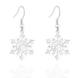 XGALBLA Christmas Winter Snowflake Dangle Earrings for Women, Stainless steel Christmas Snowflake Earrings Jewellery Gifts(Style 1)