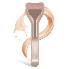 1pzs Brochas De Maquillaje Profesionales Pincel Para Base De Maquillaje Brocha Plana Para Base Líquida Y Corrector Color Oro Claro Maange