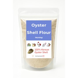 KorGourmetta | Oyster Shell Flour 1lb – Finely Ground Calcium Material for Chickens, Ducks, Birds, Reptiles, Amphibians, and More – Crushed Oyster Shell Alternative | 굴껍질가루