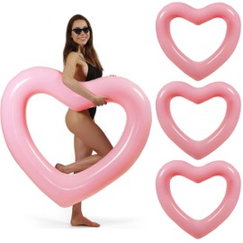 The Original Heart Pool Floats for Adults by LOTELI – Thicker & Stronger – Large Inflatable Pool Floats for Parties Bachelorette Wedding Float – River Lake Beach Raft - Durable & Easy to Inflate (4)