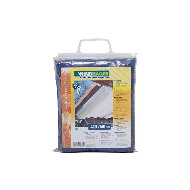 Windhager rope-pull sun sail, uni-blue, 270 x 140 cm
