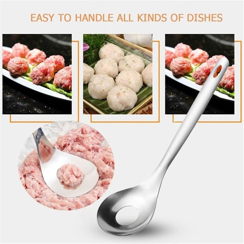 2Pcs Cactus Peeler Spoon, Stainless Steel Rice Meat Dumplings Spoon