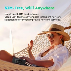 GlocalMe DuoTurbo 4G LTE Portable WiFi Hotspot for Travel in 200+ Countries, Mobile Hotspot Device with Touch Screen and Global 1GB Data, No SIM Card Required, 10 Connected Devices (DuoTurbo-Black)