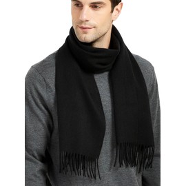Novawo Wool Scarf for Men and Women Soft Warm Winter Scarf, black