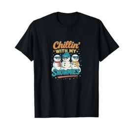 Chillin with My Snowmies Funny Cute Christmas Winter Design T-Shirt