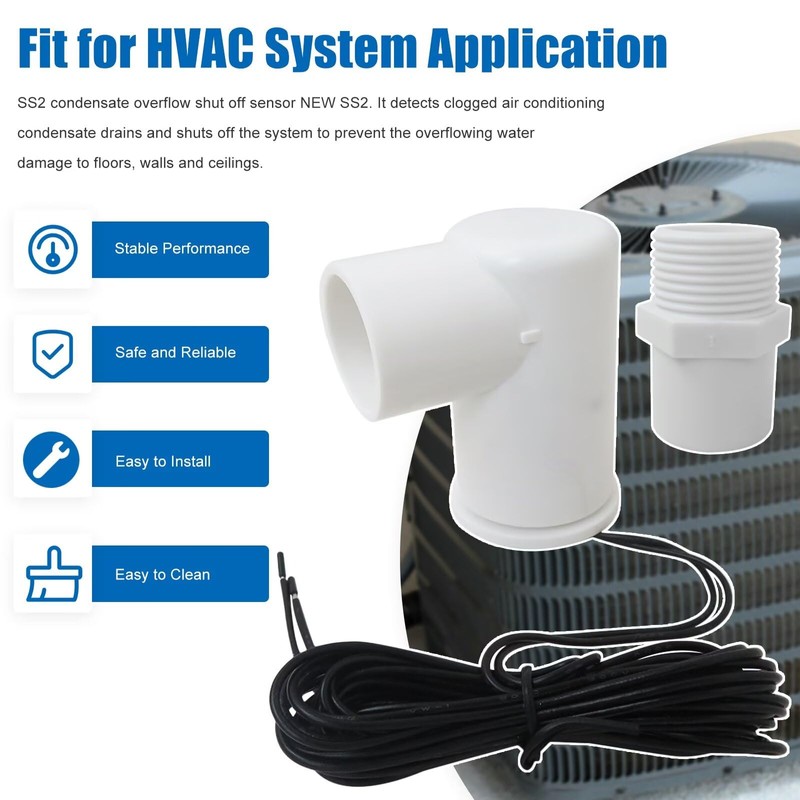 WELURE SS2 AC Drain Pan Float Switch - Automatic Safety