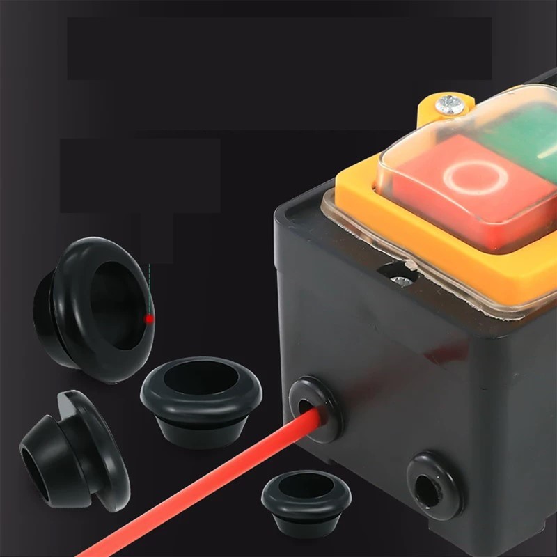 Leliafleury 30 Pcs Snap Rubber Grommet Black Rubber Hole Plugs