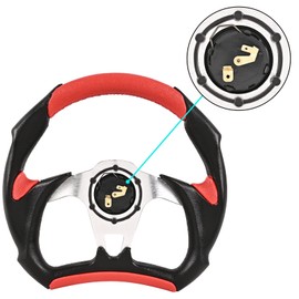 Upgrade 12.5 Inch Steering Wheel Compatible with Club Car Golf Cart Go kart, Steering Wheel Adapter Not Included (Red)
