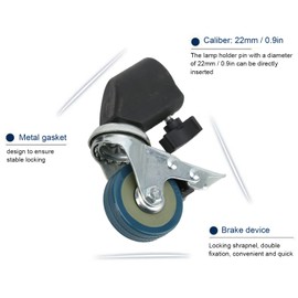 3pcs Light Stand Swivel Casters, Studio Swivel Caster Wheels, Photography C Stand Rolling Wheels with Brake, for Light Stands, Photography Tripods, Video Shooting, etc