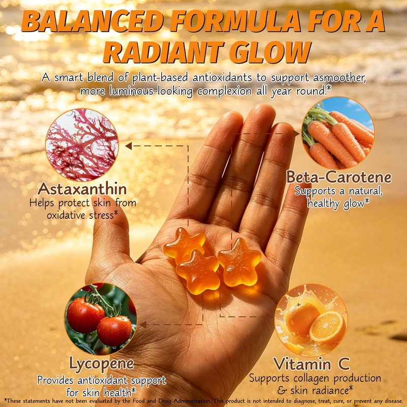 Tanning Gummies Fast Tan Without Sun, 2026 New Tanning Gummies,