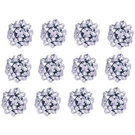 The Gift Wrap Company Decorative Glitterati Lotus Bows, Medium, Silver