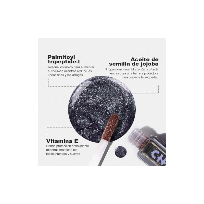 Chillab Aceite Labial Negro Mágico Voluminizador 5ml, Efecto de Color