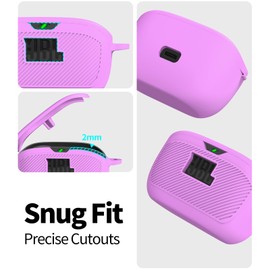 WADVCU for JBL Vibe Buds Case Cover,Silicone Protective Portable Scratch Shock Resistant Logo Visible Design Cover Compatible with JBL Vibe Buds Headphones Charging Case with Carabiner-Purple