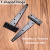 Ctyjia Pack of 2 Black T Hinges, 6 Inch (150