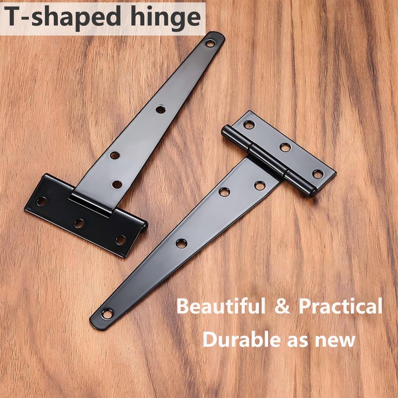 Ctyjia Pack of 2 Black T Hinges, 6 Inch (150
