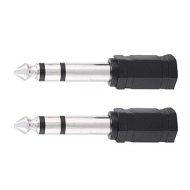 6.5mm (1/4 Inch) Male to 3.5mm Female Headphone Jack Plug Audio Stereo Adapter for Audio Connector Cable Fit for Headphones Instrument Guitar Bass Piano Microphone 2 Pack Connection