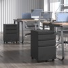BIZOEIRON 3 Drawer Mobile File Cabinet,Under Desk Metal Filing Cabinet