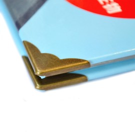 20 Pcs Vintage Bronze Corner Protectors Decorative Metal Covers Antique Safety Guards Retro Right Angle Bracket for Menu Book Photo Album Scrapbook Wood Case Edge Mini Small Size (Side Length:7/8")