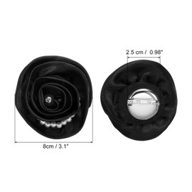 PATIKIL Fabric Flowers Brooches Pearls Vintage Silk Flowers Brooches Elegant Flower Pins for Women Hat Dress Shirt Tie Corsage Black, Pearl
