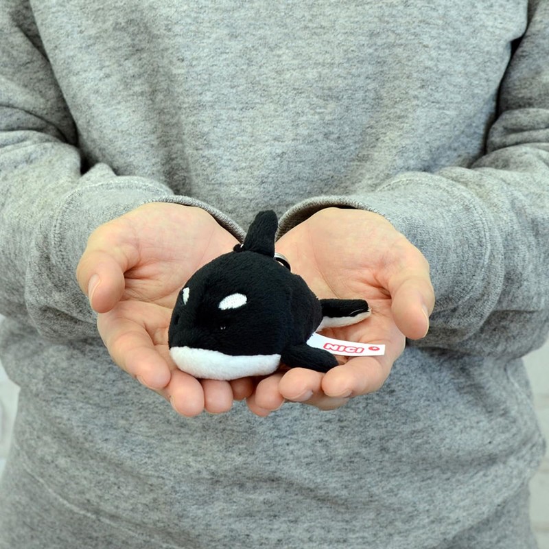 Niki Keychain, Orca Whale 3.9 inches (10 cm), Kids, Black,