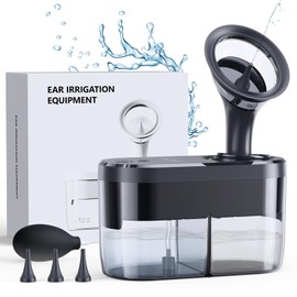 KAUGIC KAUGIC Electric Ear Wax Removal Tool, Water Powered Ear Cleaner, Ear Irrigation Kit with Sewage System and 4 Clean Mode, Safe and Effective Earwax Removal Kit for Adults & Kids with 3 Ear Tips - Black