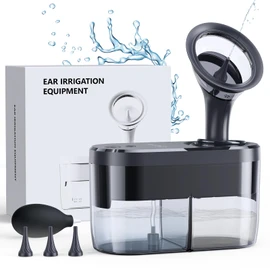 KAUGIC KAUGIC Electric Ear Wax Removal Tool, Water Powered Ear Cleaner, Ear Irrigation Kit with Sewage System and 4 Clean Mode, Safe and Effective Earwax Removal Kit for Adults & Kids with 3 Ear Tips - Black