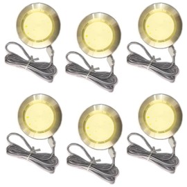 S-NET DC 12V LED Downlight, 3W, Small Down Light, Warm, White, 6,500K, Assembly Required, Outer Dimensions: 2.7 inches (68 mm), Thickness: 0.6 inches (14 mm), White, 6 Pieces