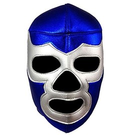 Del Mex Del Mex Lycra Lucha Libre Adult Luchador Mexican Wrestling Mask Costume (Blue Demon)